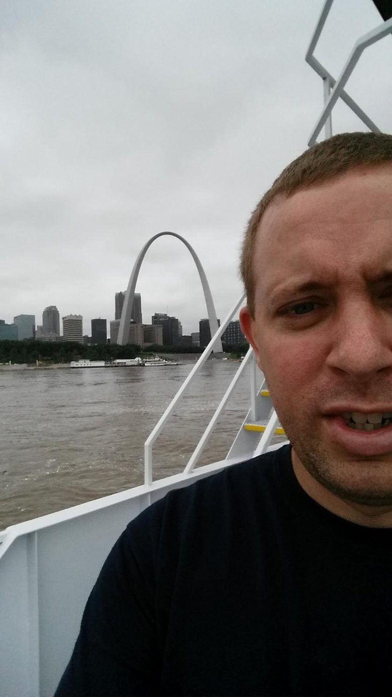On the river near St. Louis Arch